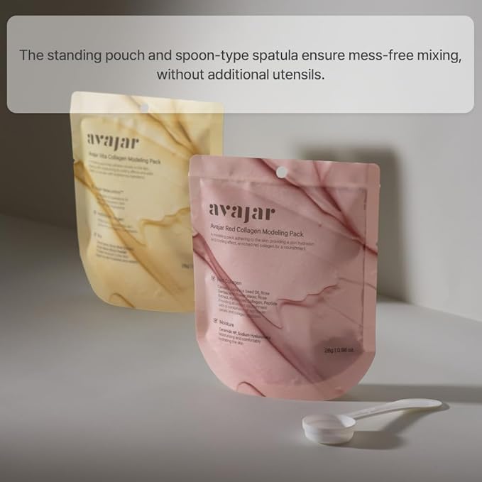 Avajar Red Collagen Modeling Pack | Hydrating Jelly Mask For Skin Pore Tightening & Lifting | Refreshing Peel-Off Mask | Collagen & Diatomaceous Earth, Ceramide | 0.98 oz