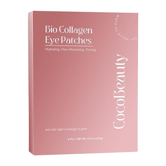 COCOBEAUTY Collagen Eye Patches for Puffy Eyes and Dark Circles – Under Eye Patches for Women – Hydrating & Refreshing Skincare – Health and Beauty Essential (6 units)