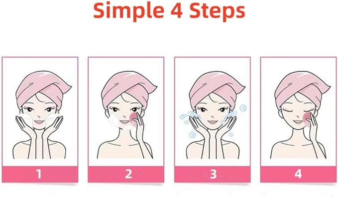 Facial Cleansing Brush | Anti Aging Face Massager | Enhances Absorption of Facial Skin Care Products | for Clean & Healthy Face Care | Simple & Easy | Waterproof (Pink)