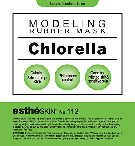 Peel Off Type Modeling Mask Powder for Facial, Skin Care, Professional Size, 35oz (2.2Pound) 1kg, 1 pack with 3pcs Mixing Bowl Set (112.Chlorella)