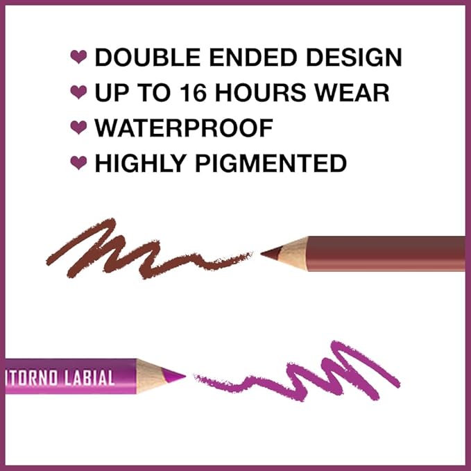 Hxssll Dual-Ended Crayon Matte Lip Liner Waterproof Long-Lasting Lip Liner & Lipstick – Deep Brown & Taupe – Smudge-Proof, Hydrating, High Pigment Lip Contour Pencil for Perfect Lip Makeup 06#