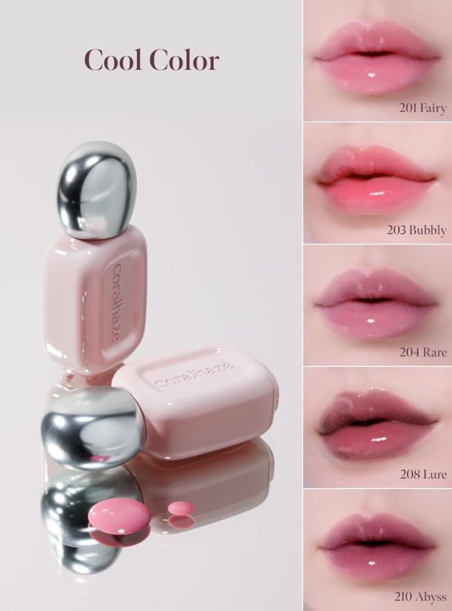 CORALHAZE Dew Drop Tint #209 Crush 4.5g, Hydrating, Glossy, Lightweight Lip Stain with High-shine, Long Lasting Color with Moisturizing Lip Oil, Dewy Finish, Korean Beauty Makeup