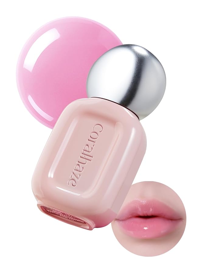 CORALHAZE Dew Drop Tint #201 Fairy 4.5g, Glossy, Lightweight Lip Stain, Glass-Like, High Shine, Moisturizing Lip Oil, Long Lasting Color, Hydrating Gloss, Dewy Finish, Korean Beauty Makeup