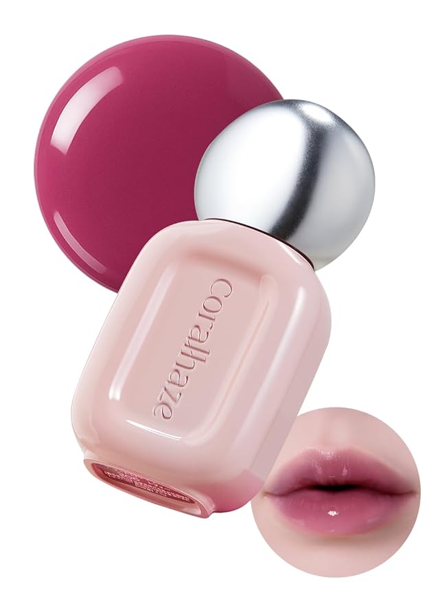 CORALHAZE Dew Drop Tint #210 Abyss 4.5g, Glossy, Lightweight Lip Stain, Glass-Like, High Shine, Moisturizing Lip Oil, Long Lasting Color, Hydrating Gloss, Dewy Finish, Korean Beauty Makeup