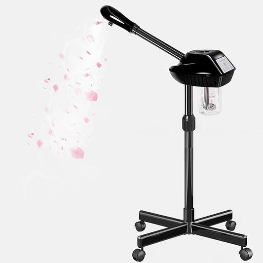 Professional Facial Steamer, Facial Steamer on Wheels with Timer Function, Ozone Face Steamer for Spa, Salon and at Home Use