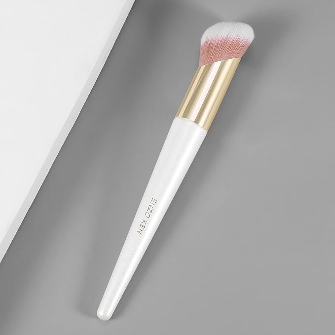 Angled Foundation Brush for Liquid Makeup, Cream Contour Brush for Cream Makeup, Liquid Foundation Brush, Liquid Foundation Makeup Brushes for Liquid Foundation. (White, 161L)
