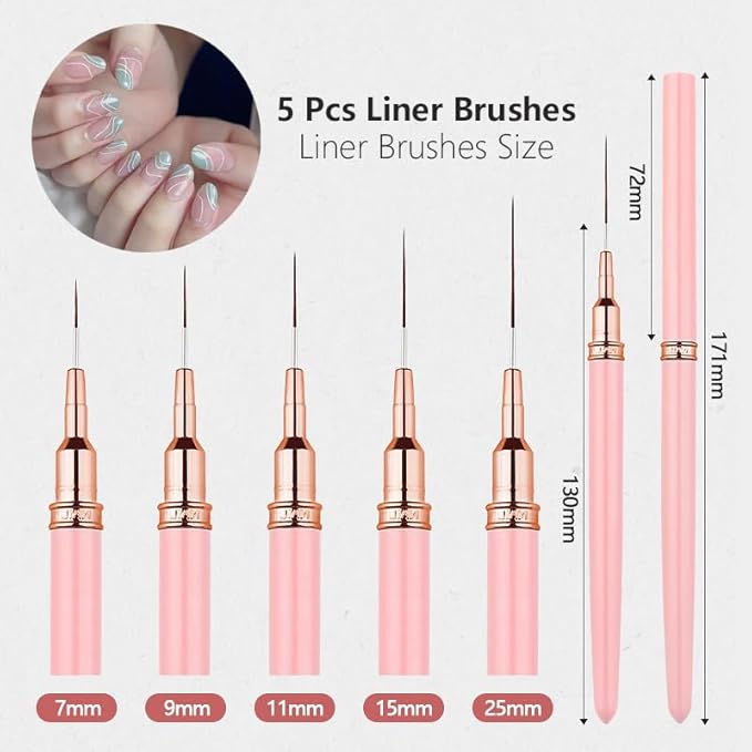 62Pcs Nail Art Pens brushes Set, Nail Sponges for Ombre with Grabbing Pen, Dual Tipped Silicone Dotting Sculpture Pen, Liner Brushes for Nails and Mixing Palette Pen Holder, Nail Brushes for Nail Art