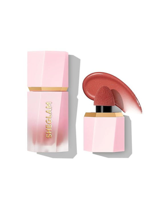 SHEGLAM Color Bloom Dayglow Liquid Blush Makeup for Cheeks Shimmer Finish - Risky Business