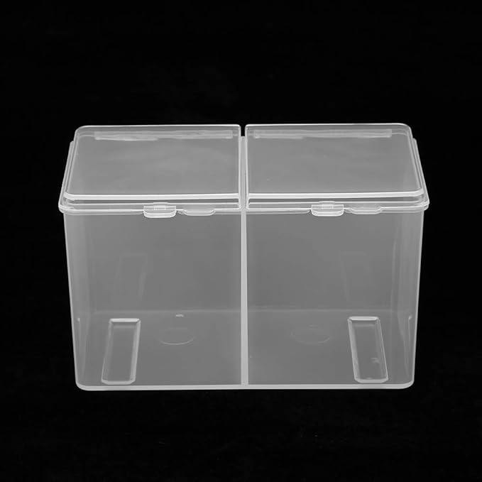 Cotton Pad Holder, 2 Grids Cotton Pads Swabs Makeup Container Nail Polish Glitter Powder Organizer Storage Box for Gauze Ball Home Office supplies (4.9 * 2.8 * 3.0 inch)