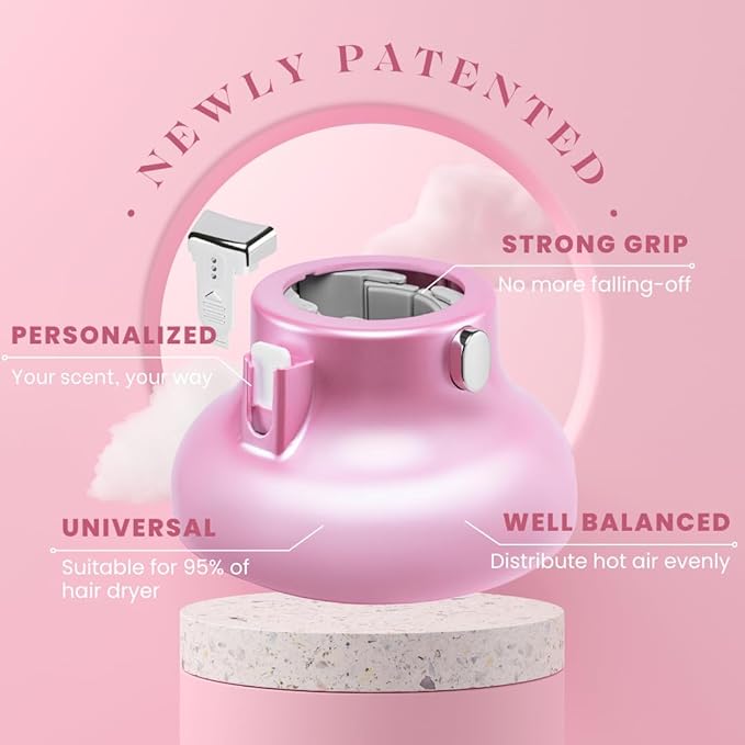GIHALI Universal Hair Diffuser “Super Sturdy” 1.7 Inch to 2.6 Inch for Natural Curly and Wavy Hair, Hair Dryer Attachment (Pink 2 Aroma Upgrade)