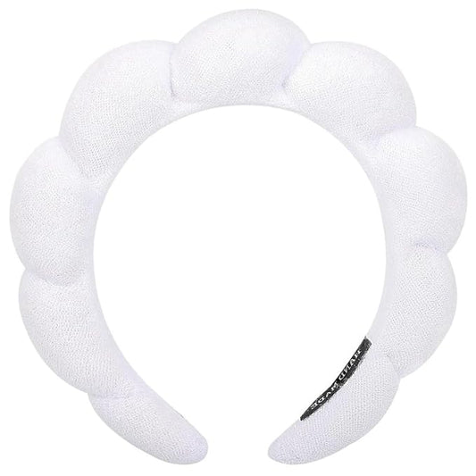OCTAZI Soft Puffy Headband for Washing Face – Terry Cloth Skincare & Makeup Removal Hair Band for Women & Girls | Non-Slip Bubble Spa Headbands for Facial, Exfoliating, Bath & Beauty Routine