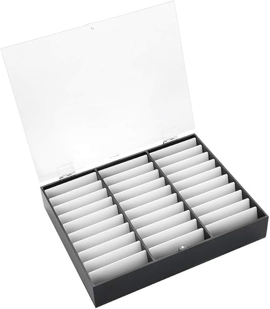 Semme Nail Storage Box, Display Box Nail Art Decoration Container Empty Nail Tips Storage Box Fake Nail Display Case(Black)