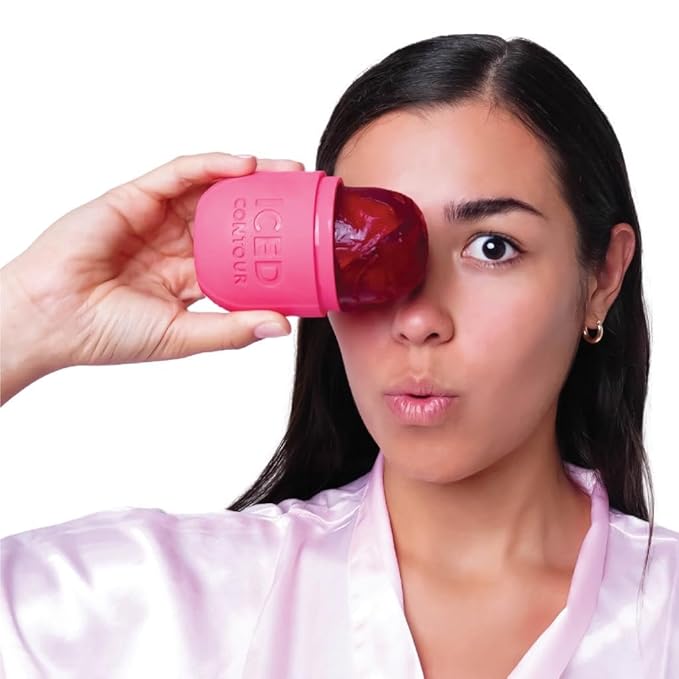 Ice Roller for Face, Ice Face Roller for Eyes, Neck and Cold Therapy for Injuries. Ice Mold for Face Massager, Skin Care. Remove Fine Lines, Shrink Pores, Reduce Acne (Pink)