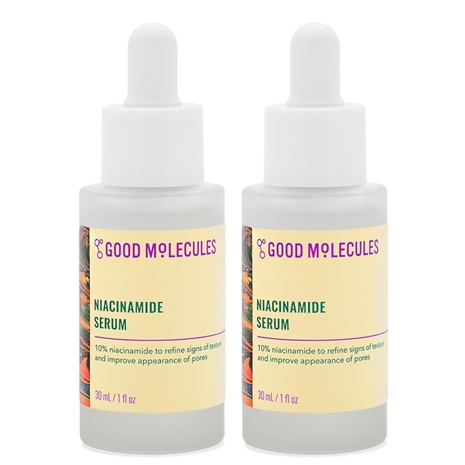 Good Molecules Niacinamide Serum Pack 2 – 30 ml Each (Total 60 ml) | 10% Niacinamide Serum to Target Acne, Uneven Skin Tone & Enlarged Pores