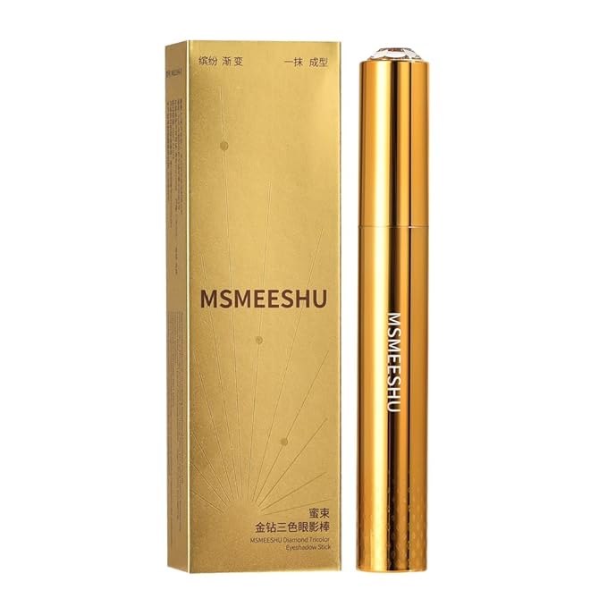 Eyeshadow Stick Makeup – Tri-Color Eye Shadow, Blendable Cream Glitter Eyeshadow Stick for Long-Wear Beauty Looks, Smudge-Resistant & Easy to Apply – Rose Sparkle
