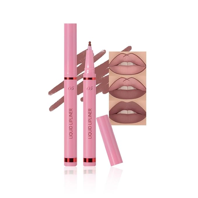 Hxssll Ash Brown Lip Liner Stain – 24H Longwear Waterproof Matte Lip Contour Pen, Transfer-Proof Precision Marker for Defining & Outlining Lips All Day Stay Lip Lip Liner Marker 05#