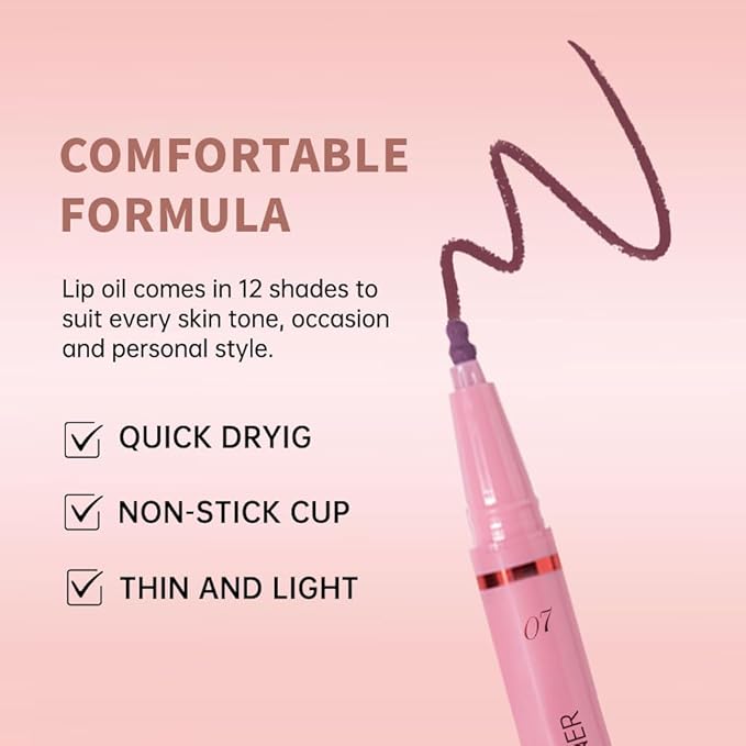Hxssll Deep Plum Lip Liner Stain – 24H Longwear Waterproof Matte Lip Contour Pen, Transfer-Proof Precision Marker for Defining & Outlining Lips All Day Stay Lip Lip Liner Marker 07#