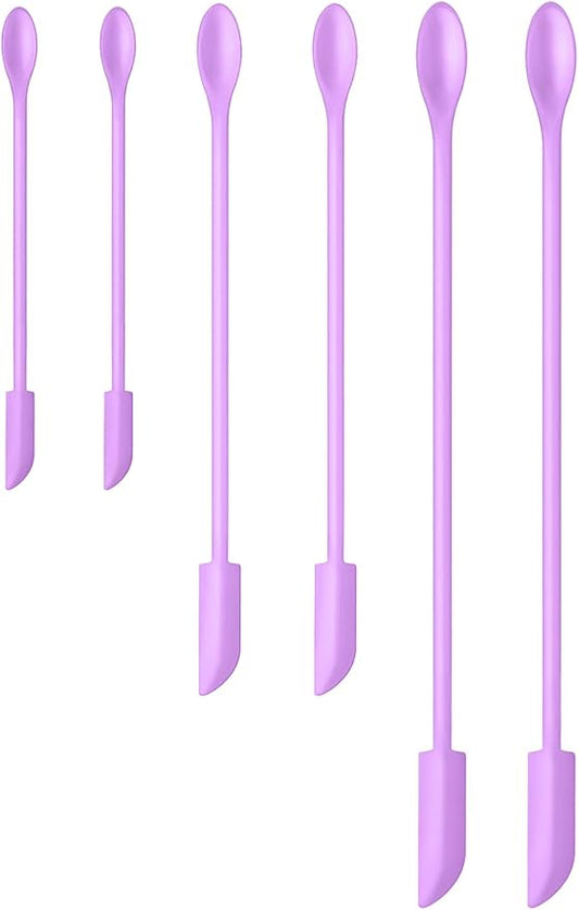 Silicone Spatula Set (6Pcs) - Mini Scraper Tool for Beauty & Food - Reach Every Last Drop, Multi-Size Spatulas for Makeup Jars, Lotion Bottles & Kitchen Containers