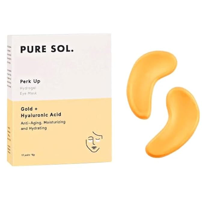 pureSOL Hydrogel Gold Under Eye Mask - Hyaluronic Acid, Retinol - Anti-aging, Moisturizing and Hydrating - 12 Pairs | Eye Patches for Puffy eyes, Dark Circles - Gifts for Women. Gifts for Mom