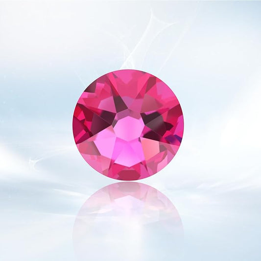 Novani Fuchsia Rhinestones 1440pcs Flat Back Round Rhinestone Style 2088 Sparkly Crystal Gemstones for Nail Art and Crafting SS20,4.6-4.8mm
