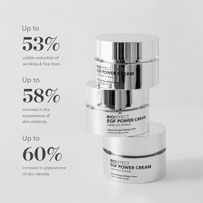 BIOEFFECT EGF Power Cream Anti-Aging Facial Moisturizer With Niacinamide, Hyaluronic Acid, Growth Factor for Collagen, Wrinkles, Age or Dark Spots, A Firming, Hydrating Treatment For Face And Neck
