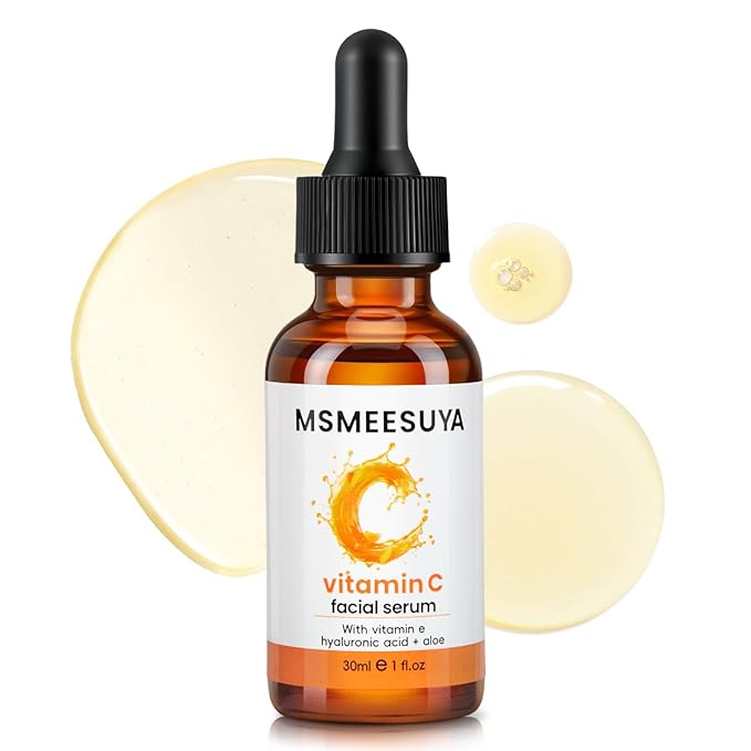 Vitamin C Serum for Face 2-Pack, Brightening Facial Serum with Hyaluronic Acid & Vitamin E, Helps Improve Dark Spots, Uneven Tone, Fine Lines & Wrinkles, 1 Fl Oz Each