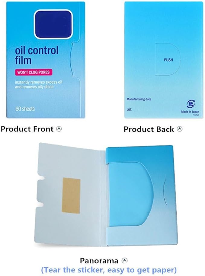 2 Packs Oil Blotting Sheets for Face (120 Sheets) - Oil Absorbing Blotting Papers for Oily Skin, Makeup-Friendly & Portable Oil Wipes
