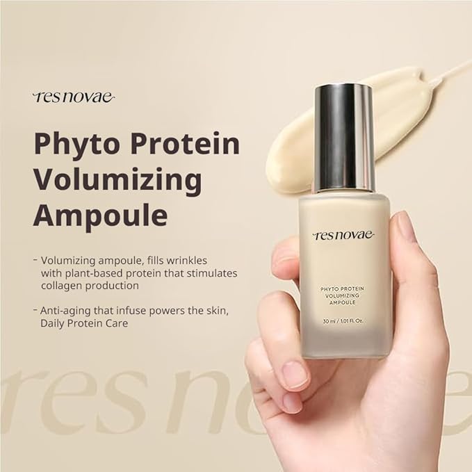 RESNOVAE Phyto Protein Volumizing Ampoule – Firming & Smoothing Face Serum with Hydrolyzed Lupine Protein & INDUCELL | Deep Firming & Lifting Anti-Aging Ampoule (30ml / 1.01 fl.oz)