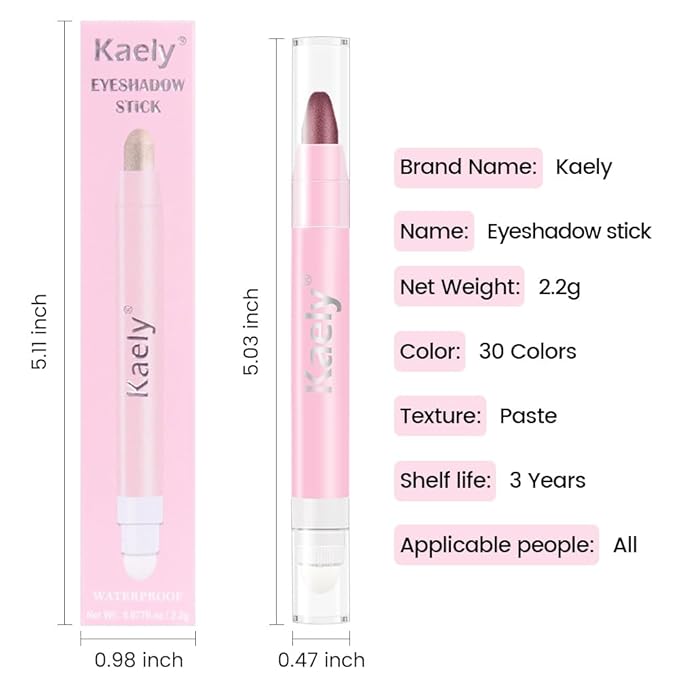 evpct 2Pcs Cream Eye Shadow Brightener Sticks Set for Eyes Waterproof, Putty Matte & Orchid Shimmer Cream Eyeshadow Applicator Stick Long Lasting Pigmented Eye Makeup sombras en crema para ojos 23+26