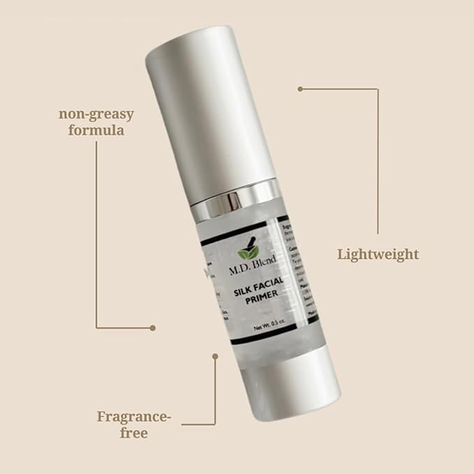 M.D. Blend Facial Pore Primer for Face before Makeup - Hydrating, Wrinkle Filling, Blurring Primer for oily & Mature Skin, Supports Korean Makeup, (1.95 fl oz/58ml)