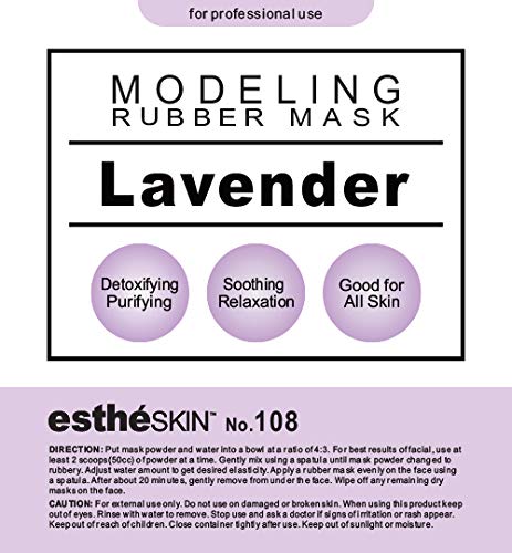 Peel Off Type Modeling Mask Powder for Facial, Skin Care, Professional Size, 35oz (2.2Pound) 1kg, 1 pack with 3pcs Mixing Bowl Set (108.Lavender)