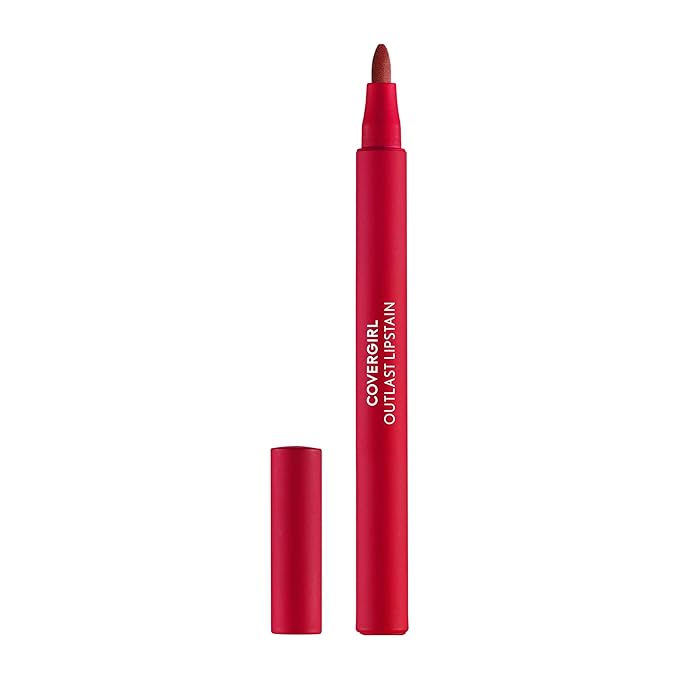 Covergirl Outlast, 30 Iconic Ruby, Lipstain, Smooth Application, Precise Pen-Like Tip, Transfer-Proof, Satin Stained Finish, Vegan Formula, 0.06oz