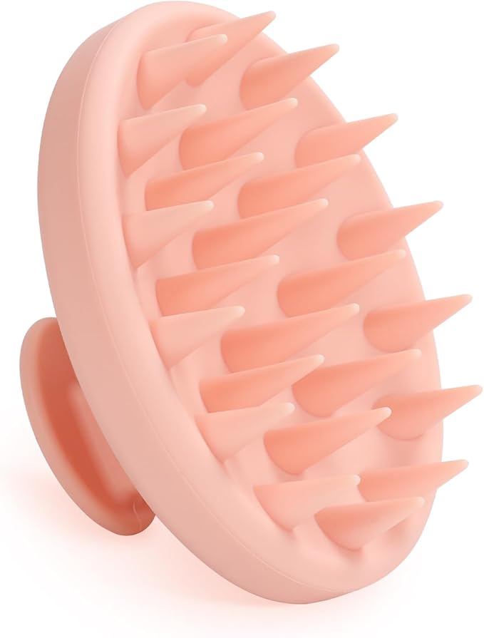 Meartchy Silicone Scalp Massager, Scalp Scrubber for Hair Growth with Soft Bristles, Scalp Exfoliator Brush Dandruff Removal Shampoo Brush for Wet Dry Scalp Care (Pale Pink)