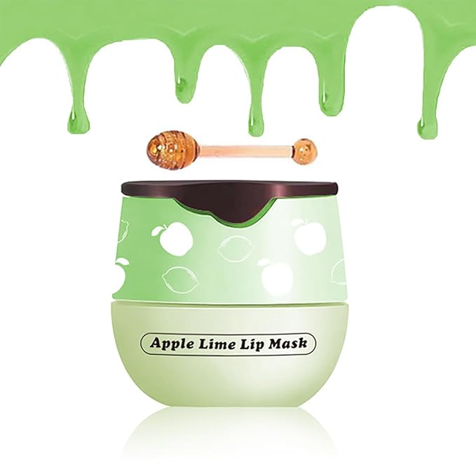 Lip Balm Sleeping Lip Mask, Long-Lasting Nourishing & Moisturizing Lip Night Care Lip Anti-chapped Lip Cream Lip Skin Care (Apple)