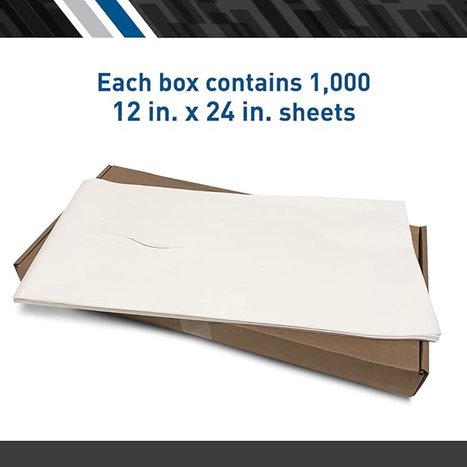 BodyMed® Premium Headrest Paper Sheets – With Slit – Disposable Medical Face Barrier – Exam Paper Sheets – Case of 1,000 – 12" x 24" – White