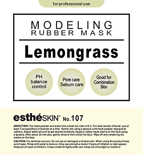 Peel Off Type Modeling Mask Powder for Facial, Skin Care, Professional Size, 35oz (2.2Pound) 1kg, 1 pack with 3pcs Mixing Bowl Set (107.Lemongrass)