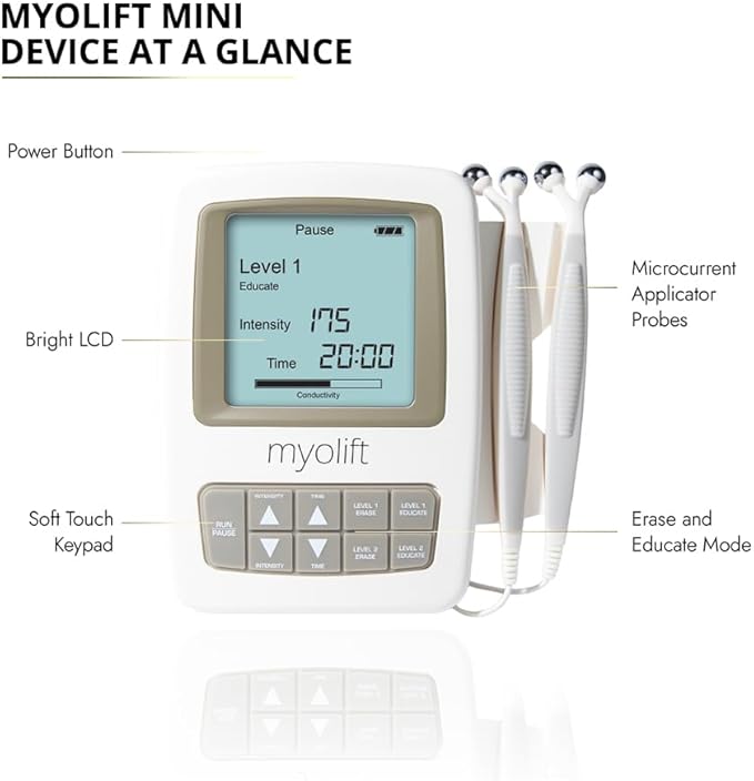 7E Wellness MyoLift Mini Bundle – Mini Microcurrent Facial Device with Conductive Eye Mask, Forehead & LipMasks, Conductive Gloves & RestoreGel –Non-Invasive Skin Care for Anti-Aging & Skin Tightening