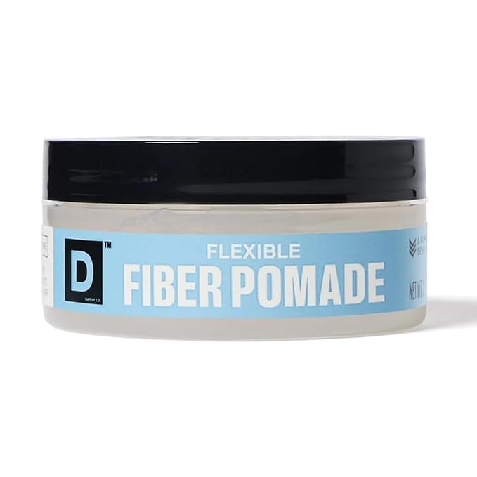 Duke Cannon Supply Co. Flexible Fiber Pomade – 2 oz – Strong Hold, No Shine, Water-Based for Easy Washout, Textured & Pliable Finish for Shorter Hairstyles