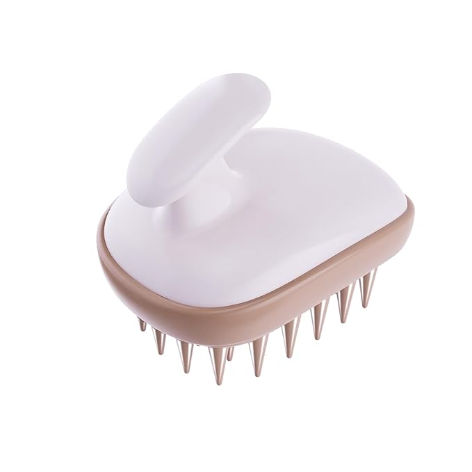 Rebex Scalp Massager Shampoo Brush,Scalp Scrubber,Exfoliator for Removing Dandruff & Hair Growth,Detangling Scrubber for All Hair(WhiteBrown)
