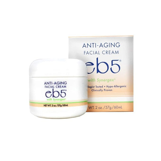 eb5 Anti-Aging Face & Neck Cream with Synergex Formula for Men/Women | Alleviates Appearance of Fine Lines & Wrinkles | Vitamin E, A, B5, Oat Kernel Complex | 2 Oz