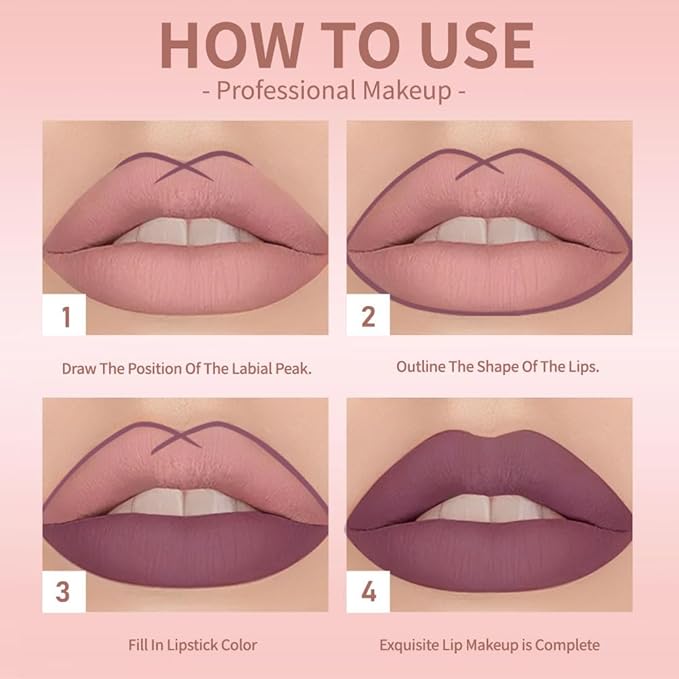 Hxssll Deep Plum Lip Liner Stain – 24H Longwear Waterproof Matte Lip Contour Pen, Transfer-Proof Precision Marker for Defining & Outlining Lips All Day Stay Lip Lip Liner Marker 07#
