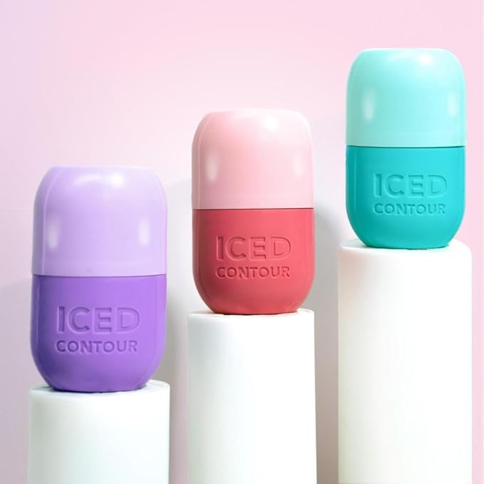 Ice Roller for Face, Ice Face Roller for Eyes, Neck and Cold Therapy for Injuries. Ice Mold for Face Massager, Skin Care. Remove Fine Lines, Shrink Pores, Reduce Acne (Pink)