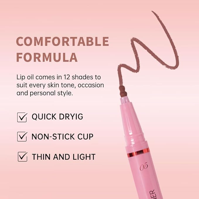 Hxssll Ash Brown Lip Liner Stain – 24H Longwear Waterproof Matte Lip Contour Pen, Transfer-Proof Precision Marker for Defining & Outlining Lips All Day Stay Lip Lip Liner Marker 05#