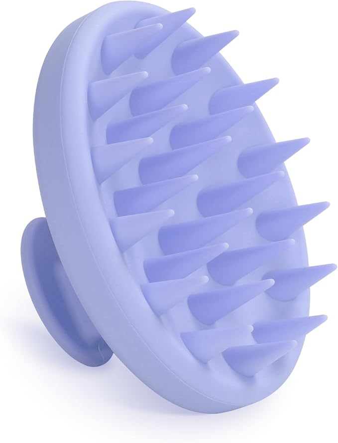 Meartchy Silicone Scalp Massager, Scalp Scrubber for Hair Growth with Soft Bristles, Scalp Exfoliator Brush Dandruff Removal Shampoo Brush for Wet Dry Scalp Care (Light Purple)