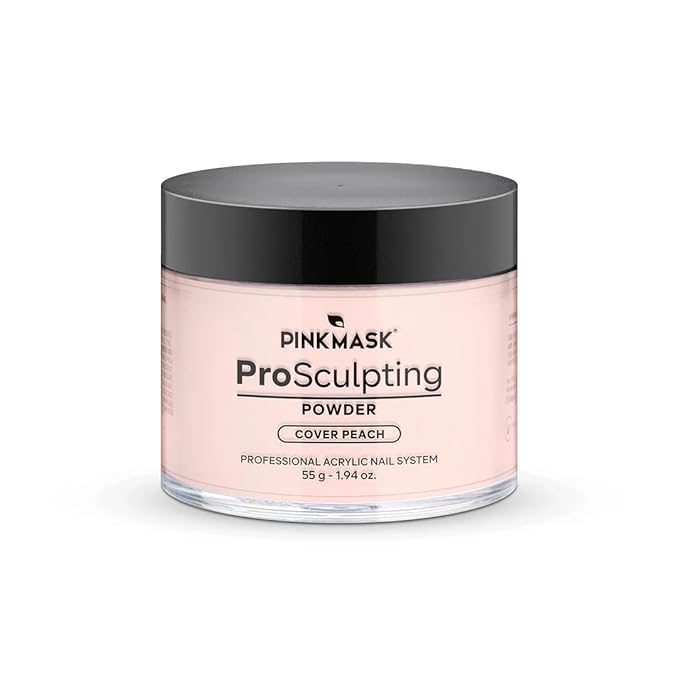 Pink Mask - Pro Sculpting Acrylic Nail Powder - Self-Leveling Formula for Bubble-Free Finish - 55 g / 1.94 oz - Cover Peach