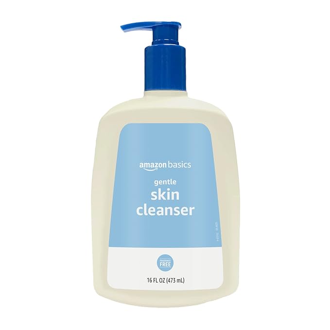 Amazon Basics Daily Facial Cleanser For Gentle Skin, Unscented, 16 Fl Oz (Pack of 1)