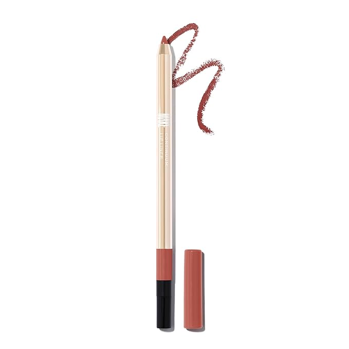 MAKE Beauty Continuum Lip Liner – Long Lasting Creamy Liner with Velvet Matte Finish – Includes Built-In Sharpener and Blending Brush – Highly Pigmented Rosy Nude Lip Color – Shade, Equilibrium