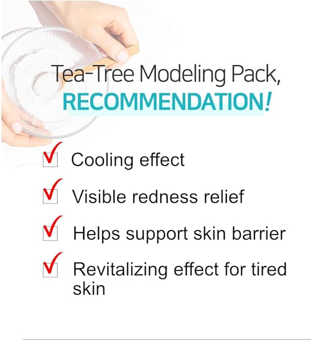 Modeling Mask with Tea Tree – NEEDS NATURE Korean Rubber Mask for Face – Cooling & Skin Balancing Spa Pack | 1000g Set with tool
