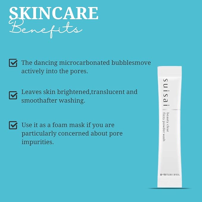 Japanese Powder Face Wash 1 Pack- Powder Face Wash with Micro-Carbonated Bubbles - Exfoliating Cleanser for Deep Cleansing & Smooth Skin - Single-Use Sticks for Hygiene & Convenience