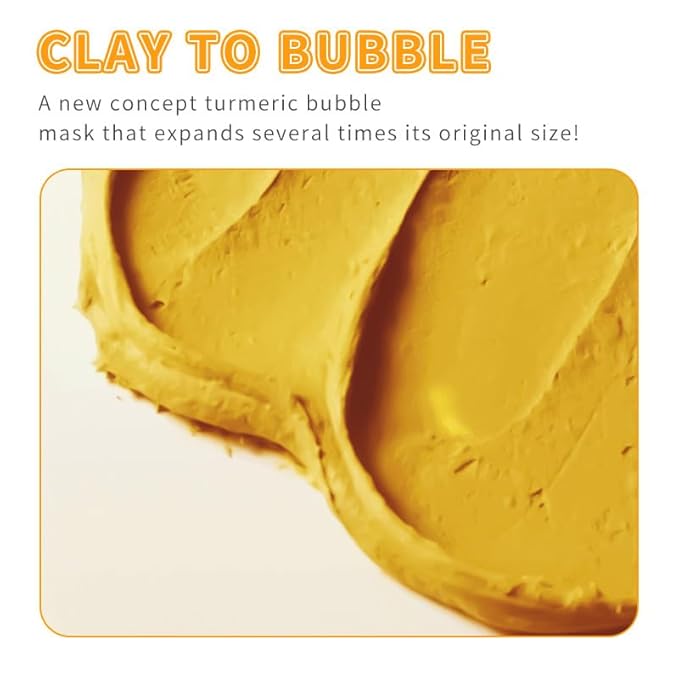Holy Basil Bubble Deep Mask – Holy Basil & Carbonated Water for Cleansing Pores & Blackheads, Korean Style Clay to Bubble Wash-Off Pack (90g / 3.17 oz) (Turmeric)